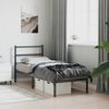 vidaXL Bedframe met hoofdbord metaal zwart 75x190 cm