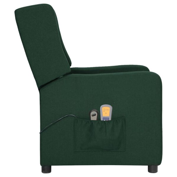 vidaXL Massagestoel elektrisch verstelbaar stof donkergroen