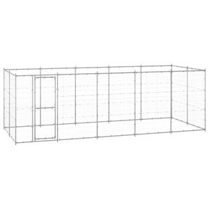 vidaXL Hondenkennel 12,1 m&sup2; gegalvaniseerd staal