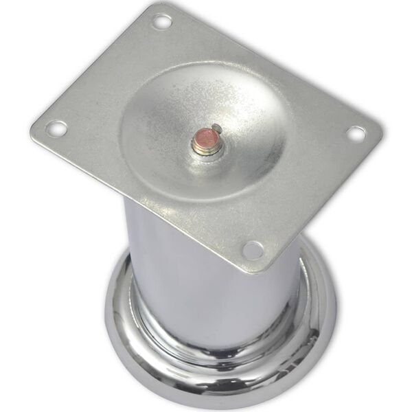 vidaXL Bankpoten 8 st rond 60 mm chroomkleurig