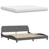 vidaXL Bed met matras stof donkergrijs 200x200 cm