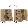 vidaXL Hoge kast Artisan Eiken 69,5 x 34 x 180 cm Bewerkt hout