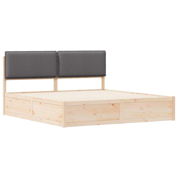 vidaXL Bedframe met Gevoerd Hoofdgedeelte Donkergrijs 200 x 200 cm