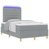 vidaXL LED Box Spring Bed met matras Lichtgrijs 120 x 190 cm Stof
