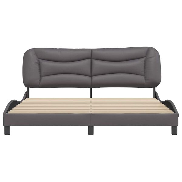 vidaXL Bedframe zonder matras "Hvar" kunstleer grijs 180x200 cm