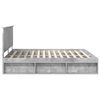 vidaXL Bedframe met hoofdeinde Beton 180 x 200 cm Massief grenenhout
