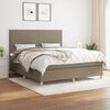 vidaXL Boxspring met matras stof taupe 180x200 cm