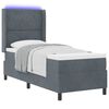 vidaXL Boxspringbed met matras Donkergrijs 80 x 200 cm Fluweel