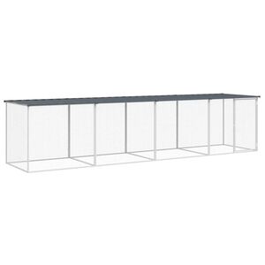 vidaXL Kippenhok met dak 403x98x90 cm gegalvaniseerd staal antraciet