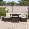 vidaXL Tuin Sofa Set met kussen met opslag 7 pcs Bruin Poly riet