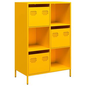vidaXL Hoge kast 68x39x103,5 cm staal mosterdgeel