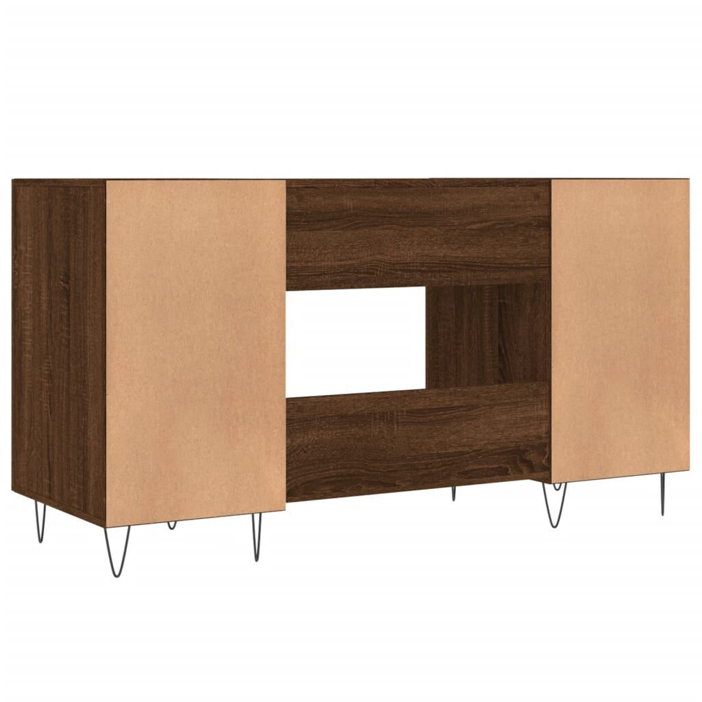 vidaXL Bureau 140x50x75 cm bewerkt hout bruin eikenkleur