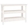 vidaXL Werkbank met plank Wit 110,5 x 50 x 80 cm Massief grenenhout