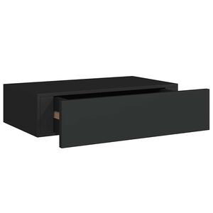 vidaXL Wandschap met lade 40x23,5x10 cm MDF zwart