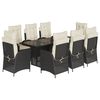 vidaXL 9-delige Tuinset poly rattan zwart