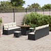 vidaXL Tuin Sofa Set met kussen met opslag 10 pcs Zwart en Cr&egrave;me