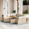 vidaXL 9-delige Loungeset met kussens poly rattan beige