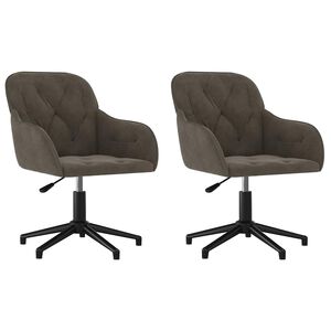 vidaXL Eetkamerstoelen draaibaar 2 st fluweel donkergrijs