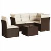 vidaXL 6-delige Loungeset met kussens poly rattan bruin