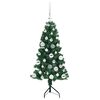 vidaXL Hoek Kunstkerstboom met 150 LED Groen 120 cm PVC en Metaal