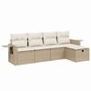 vidaXL 5-delige Loungeset met kussens poly rattan beige
