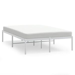 vidaXL Bedframe metaal wit 135x190 cm