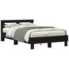vidaXL Bedframe met LED Zwart Eiken 135 x 190 cm Bewerkt hout