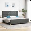 vidaXL Bedframe met hoofdeinde Donkergrijs 200 x 200 cm Stof