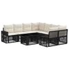 vidaXL Tuinbankenset 9 st Zwart en Cream Wit poly rattan