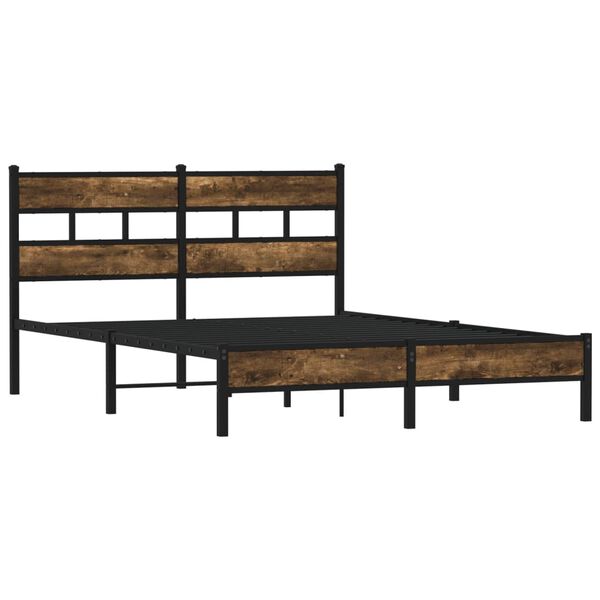 vidaXL Bedframe met hoofdbord zonder matras sonoma eiken 140x190 cm