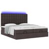 vidaXL Ottoman bed met matrassen en LED's 180x200cm stof donkerbruin