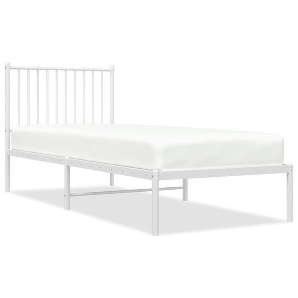 vidaXL Bedframe met hoofdbord metaal wit 80x200 cm