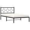 vidaXL Bedframe met hoofdbord metaal zwart 107x203 cm