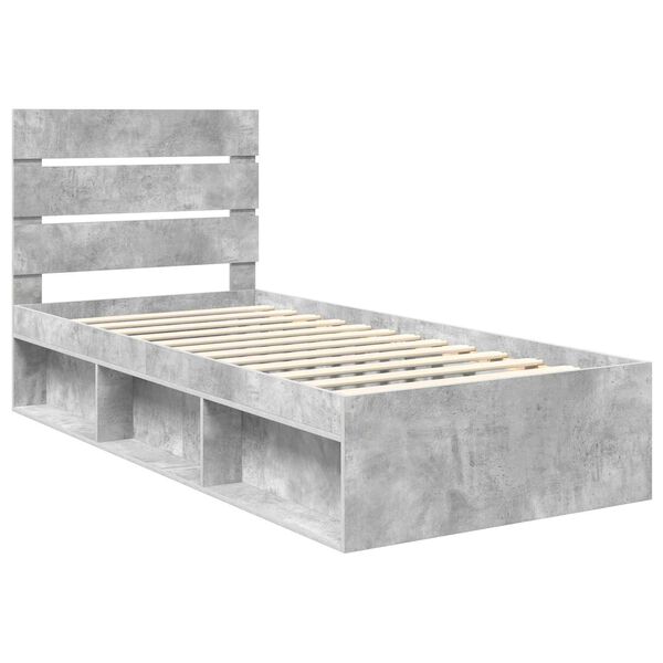vidaXL Bedframe Concerte Grijs 90 x 190 cm Massief grenenhout
