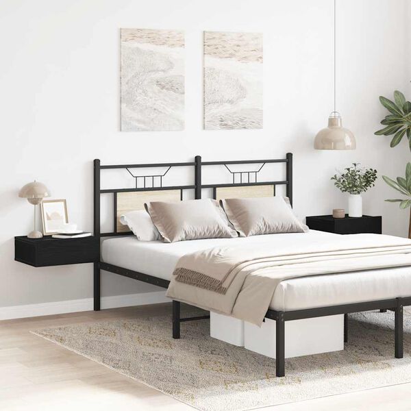 vidaXL Nachtkastjes zwevend 2 st 40x32x15 cm bewerkt hout zwart eiken