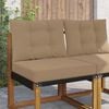 vidaXL Buiten bankkussen 2 pcs Taupe Polyester