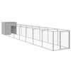 vidaXL Hondenhok met ren 110x813x110 cm staal lichtgrijs