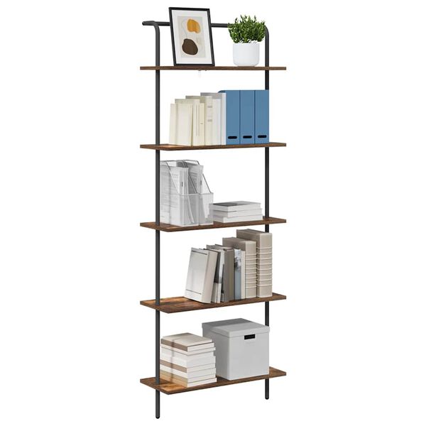 vidaXL Boekenkast Gerookt eiken 60 x 24 x 168 cm Bewerkt hout