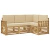 vidaXL Buiten bankenset 4 st Wit en Beige Polyester