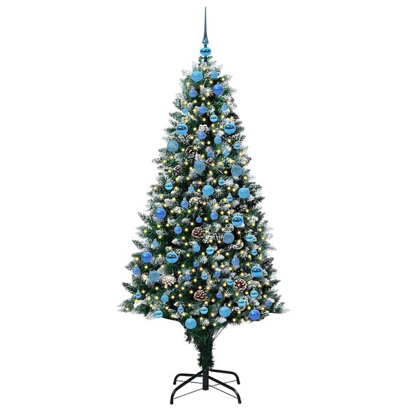 vidaXL Kunstkerstboom Groen 180 cm PVC en Staal en Kunststof