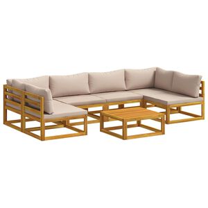 vidaXL Bankstel 7 st Naturel Massief Acaciahout