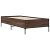 vidaXL Bedframe bewerkt hout en metaal bruin eikenkleurig 90x200 cm