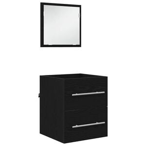 vidaXL Badkamermeubelset met lade met opslag Zwart 41 x 38,5 x 48 cm