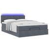 vidaXL Ottoman bed met matras en LED's 140x190cm fluweel donkergrijs
