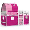 vidaXL Kinderhoogslaper met tunnel 80x200 cm massief grenenhout roze