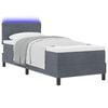 vidaXL LED Box Spring Bed met matras Donkergrijs 80 x 200 cm Fluweel
