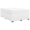 vidaXL Boxspring met matras kunstleer wit 160x200 cm