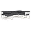 vidaXL 7-delige Loungeset met kussens massief grenenhout wit