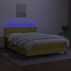 vidaXL Boxspring met matras en LED stof groen 140x190 cm