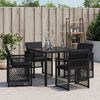 vidaXL Tuinstoelen 4 st met kussens poly rattan zwart